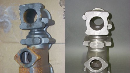 華盛泰拋丸機(jī)清理效果圖對比。